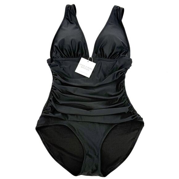 Stylish Black One-Piece Swimsuit - Picture 1 of 9